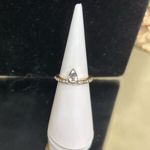 Gold Tone Teardrop Ring